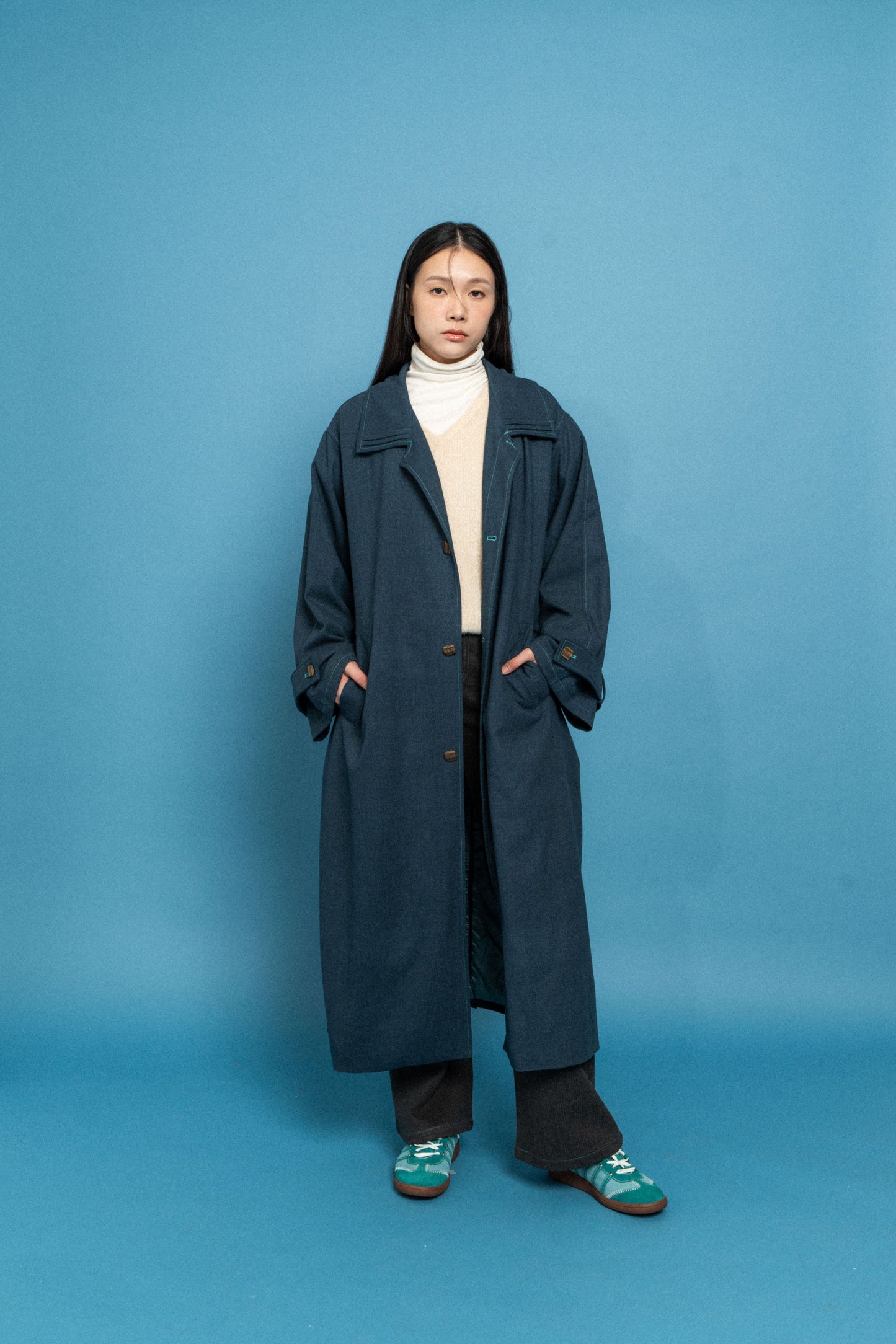 Navy Oversized Coat