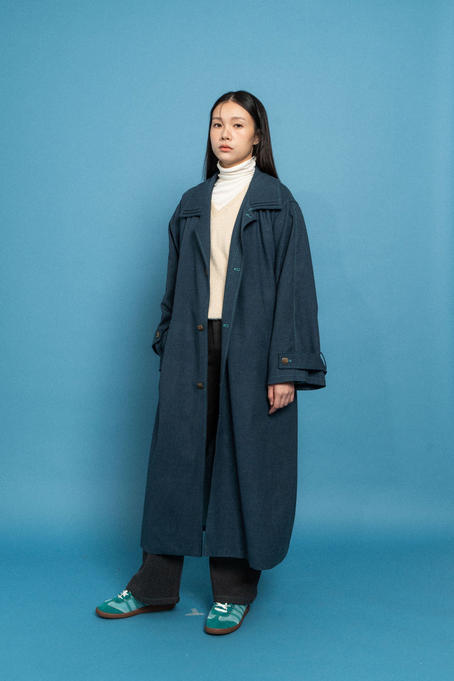 Navy Oversized Coat