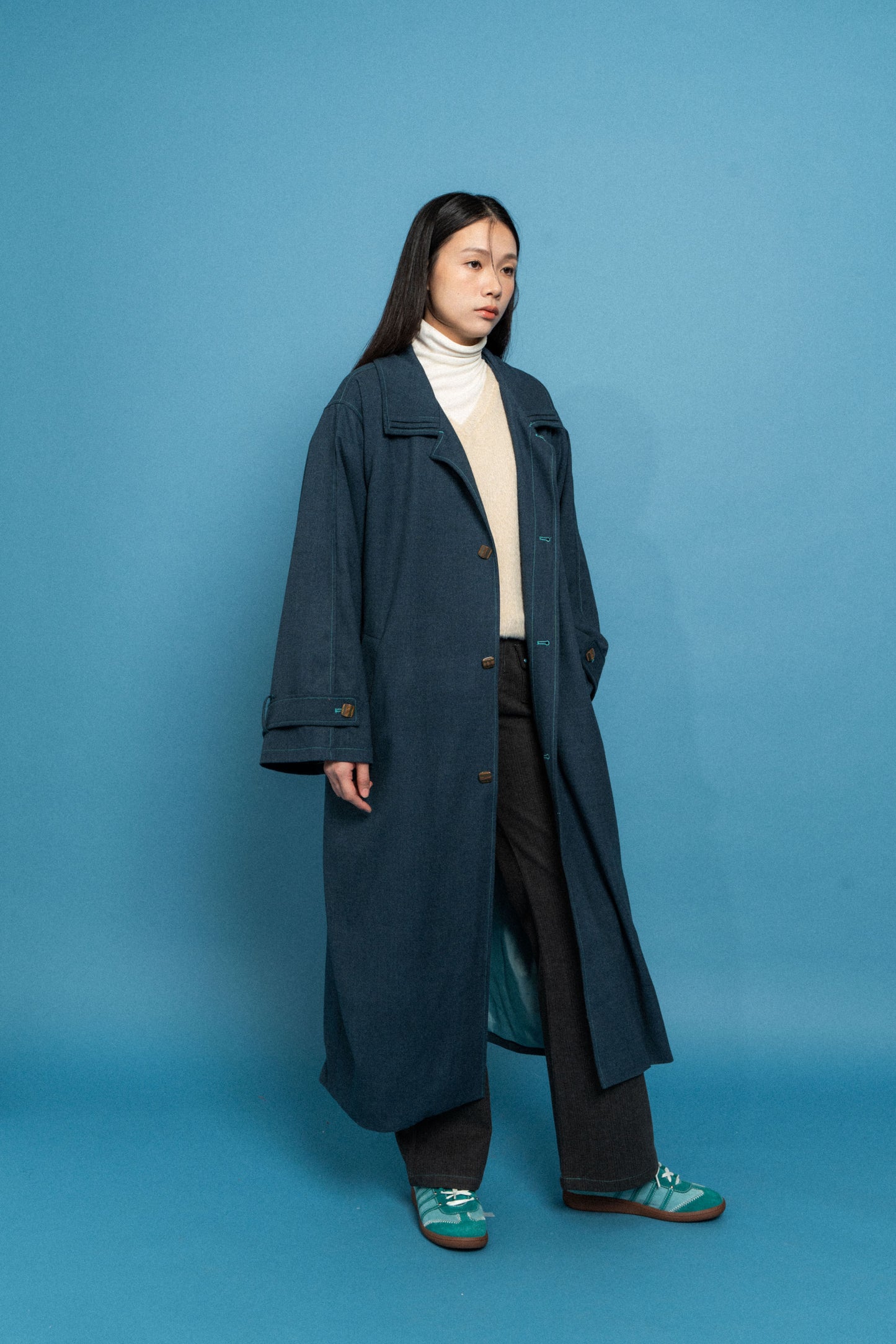 Navy Oversized Coat