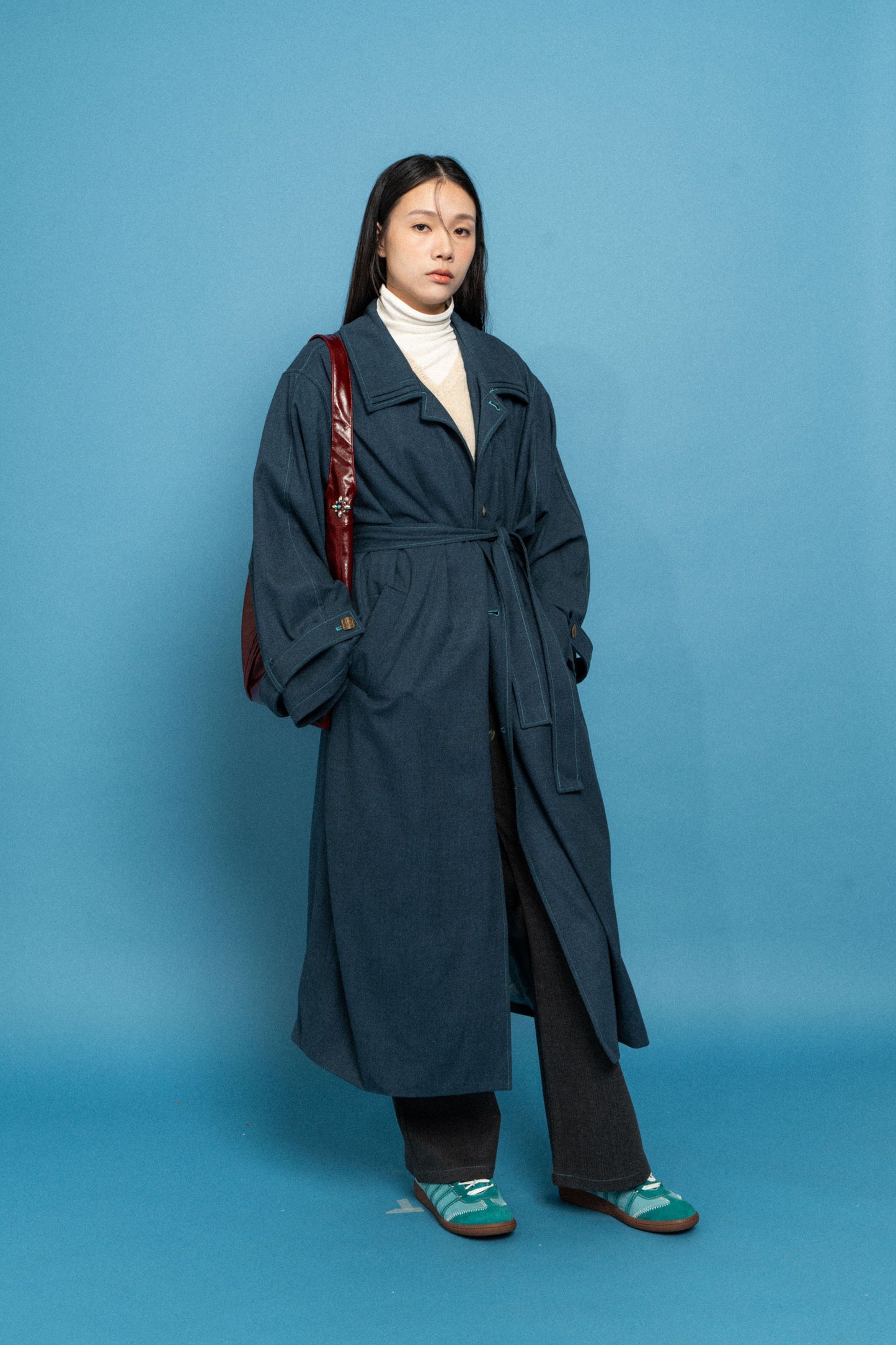 Navy Oversized Coat