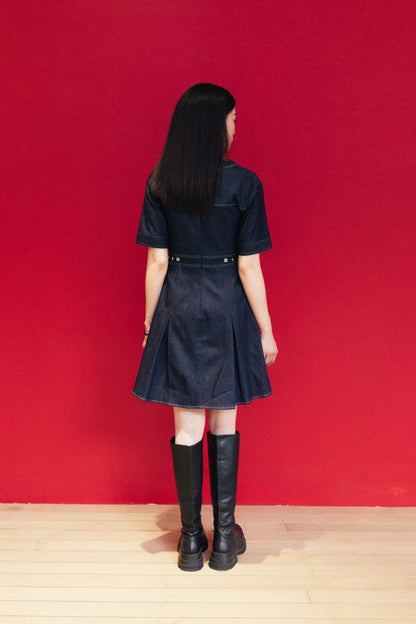 Denim Pleated Dress