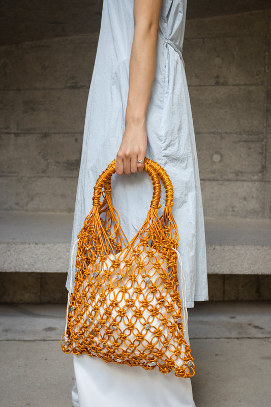 Orange HandWoven Bag