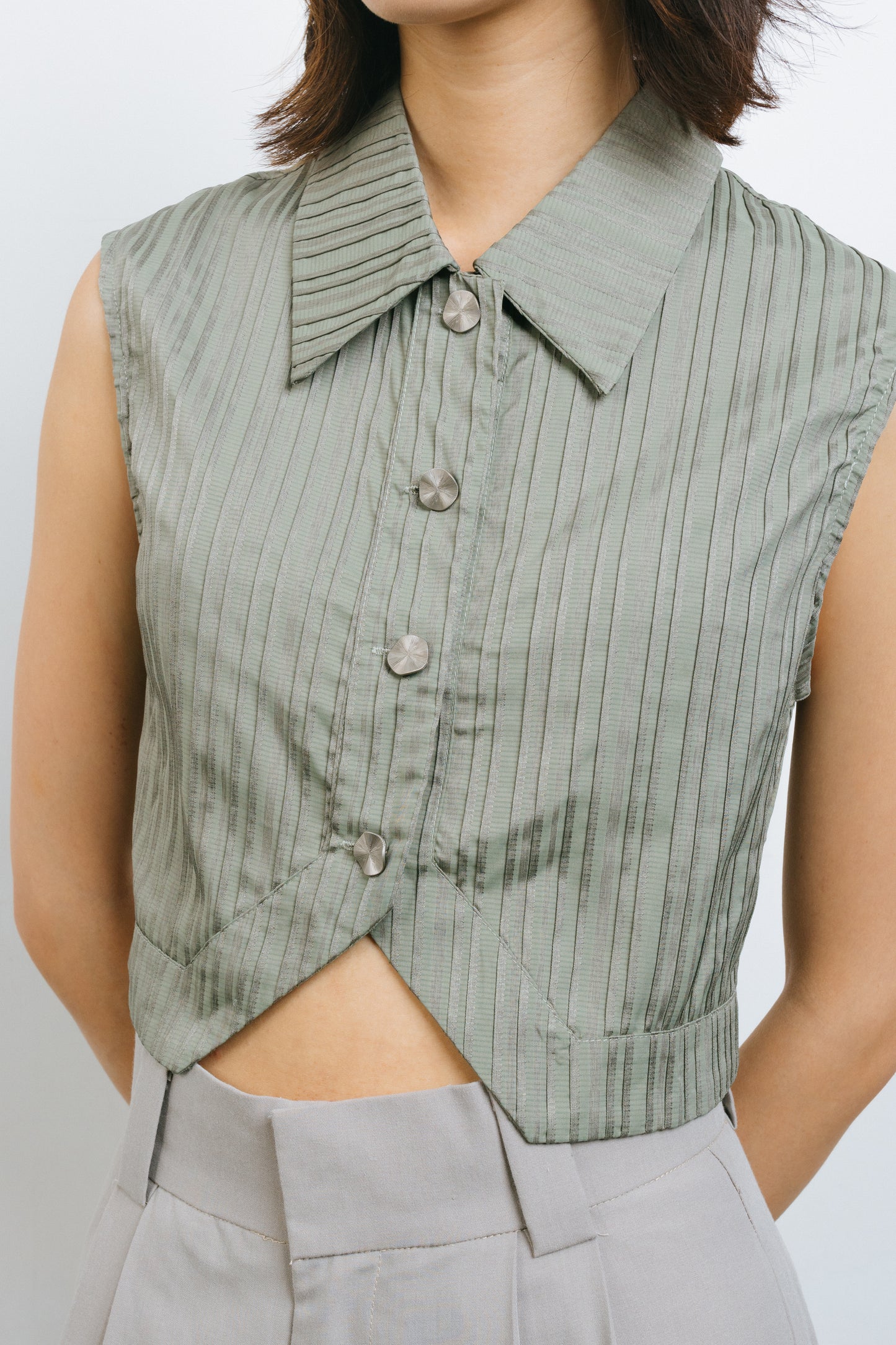 Grey Green cotton vest