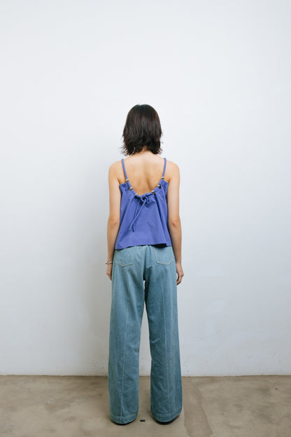 Blue Backless Top