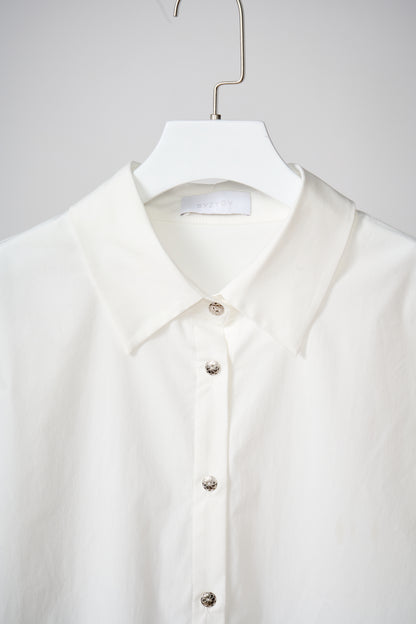 Flared-sleeves cotton shirt