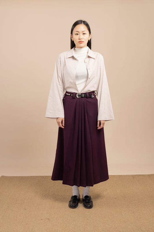 Mid-length A-line skirt