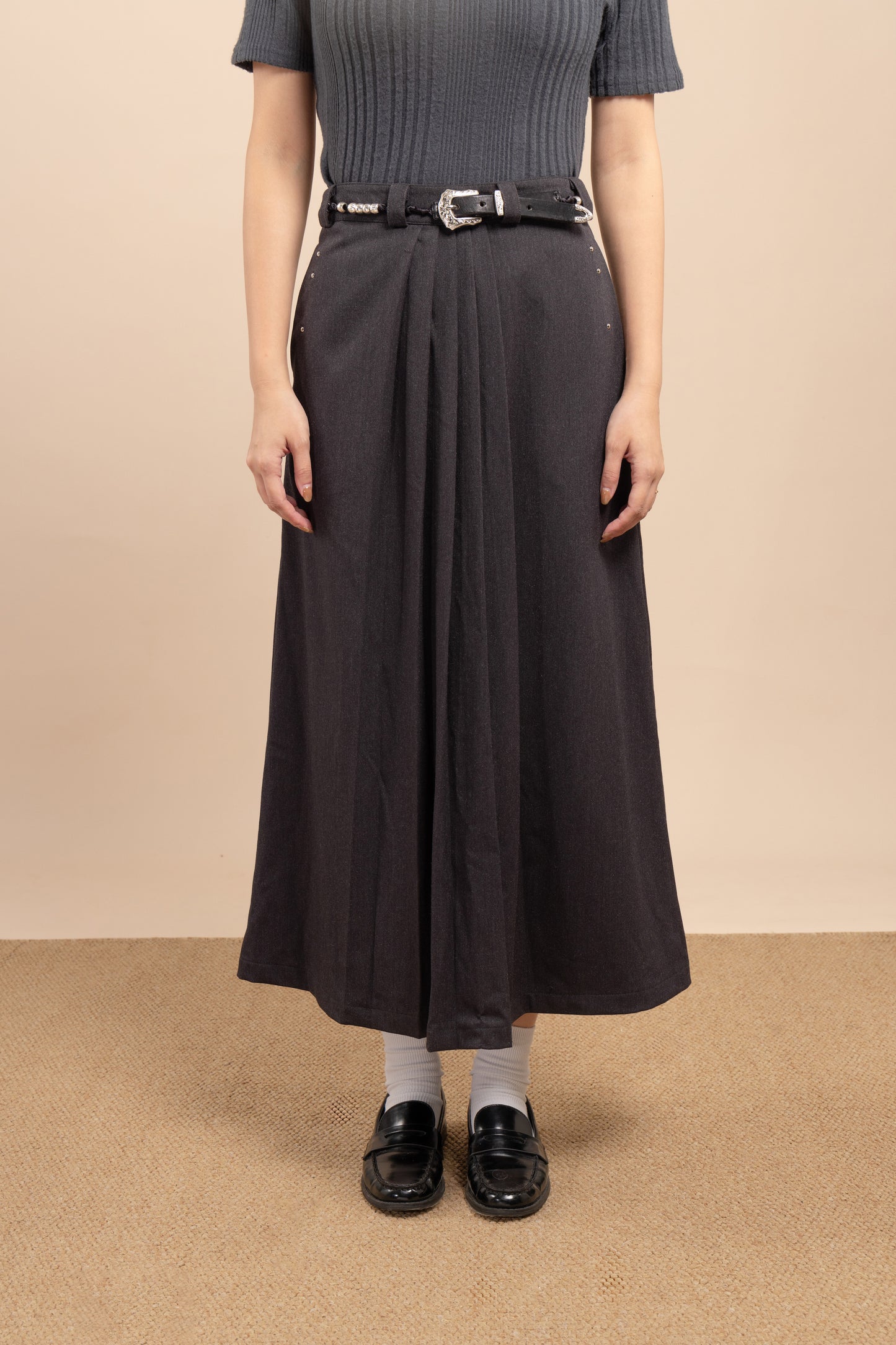 Mid-length A-line skirt