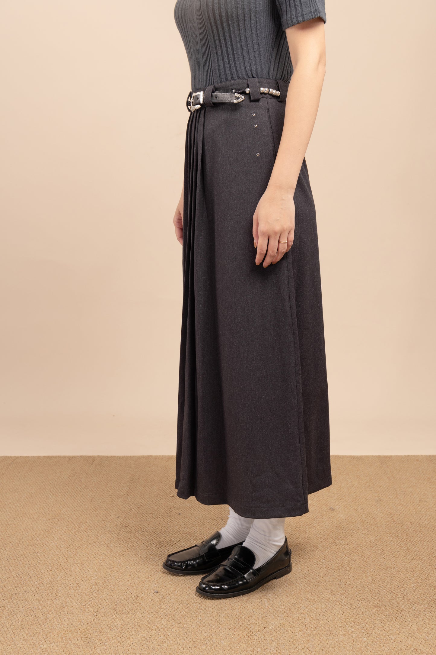 Mid-length A-line skirt