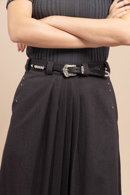 Mid-length A-line skirt