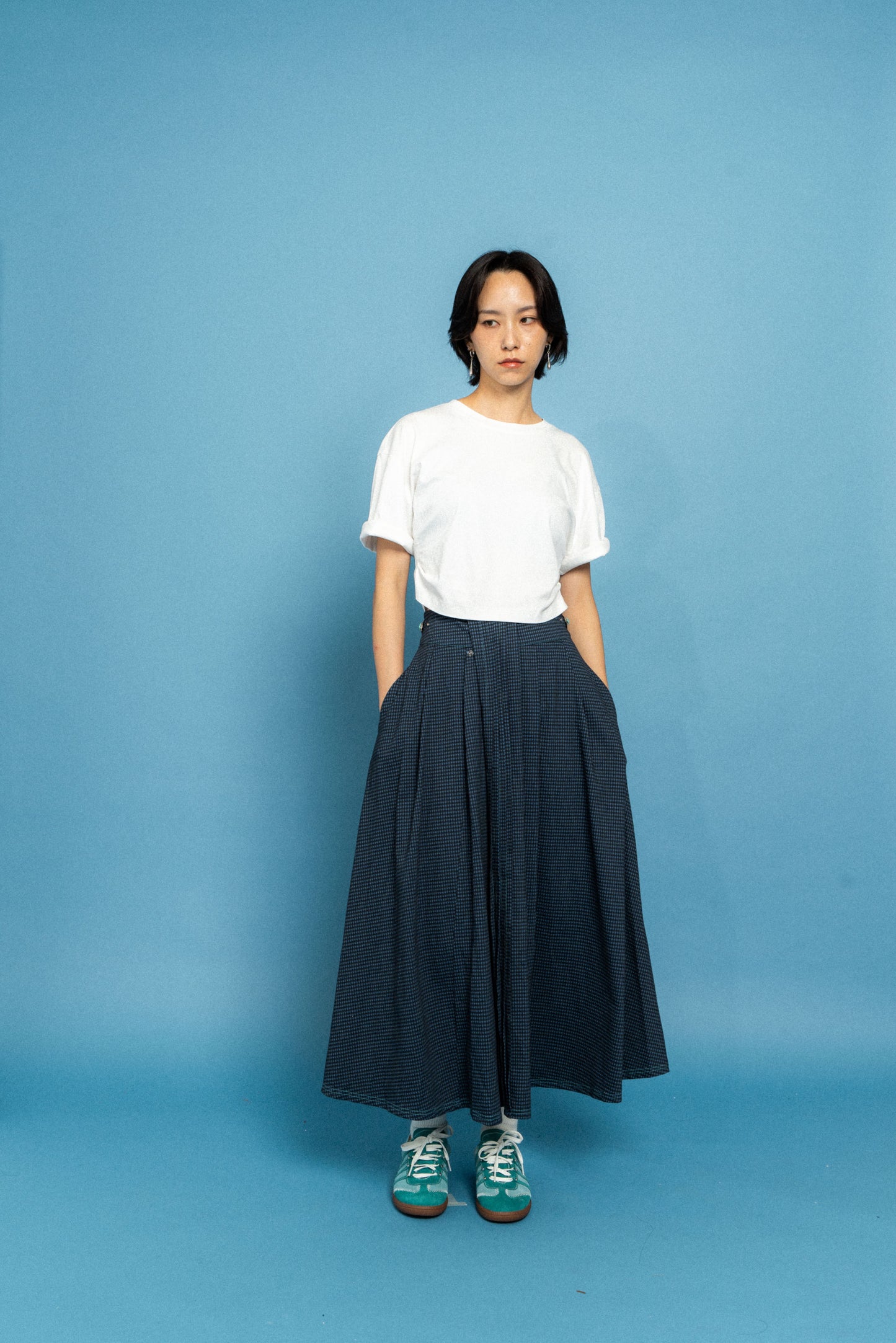 Grid mid-skirt