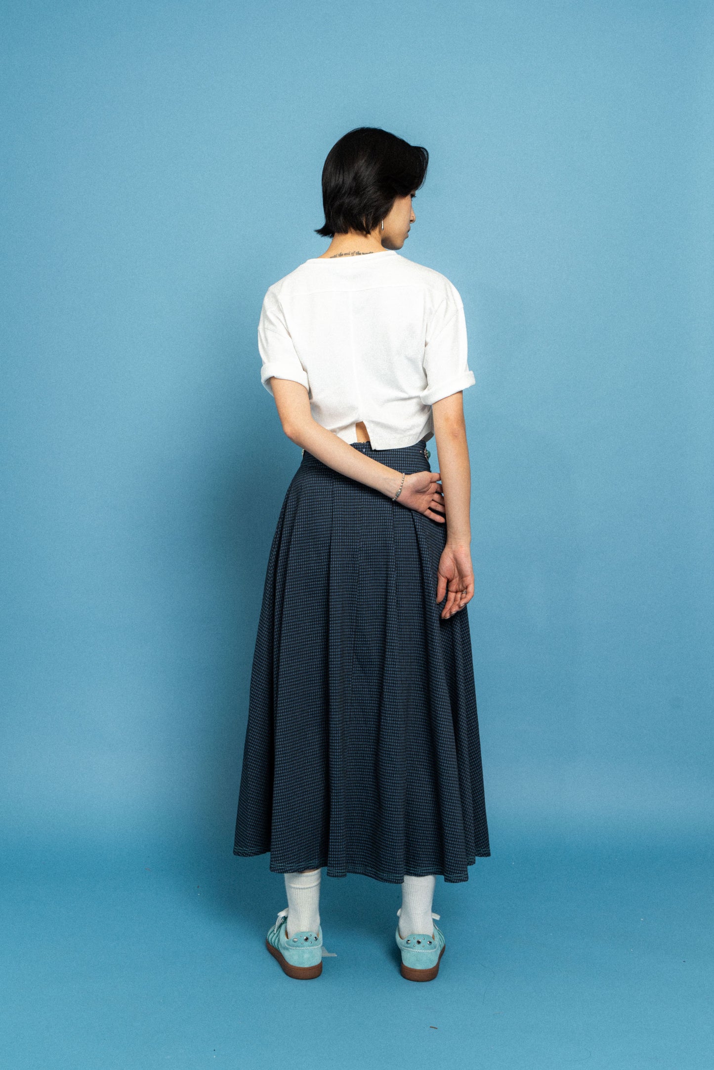 Grid mid-skirt