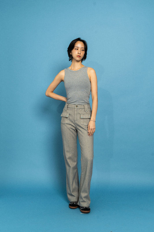 Grey 70's bootcut trousers