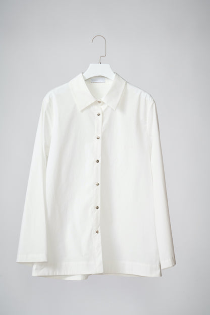 Flared-sleeves cotton shirt