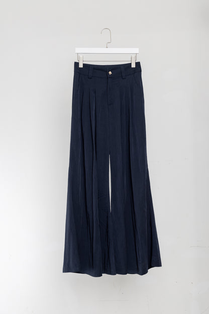 Dark Blue Super flared leg trousers