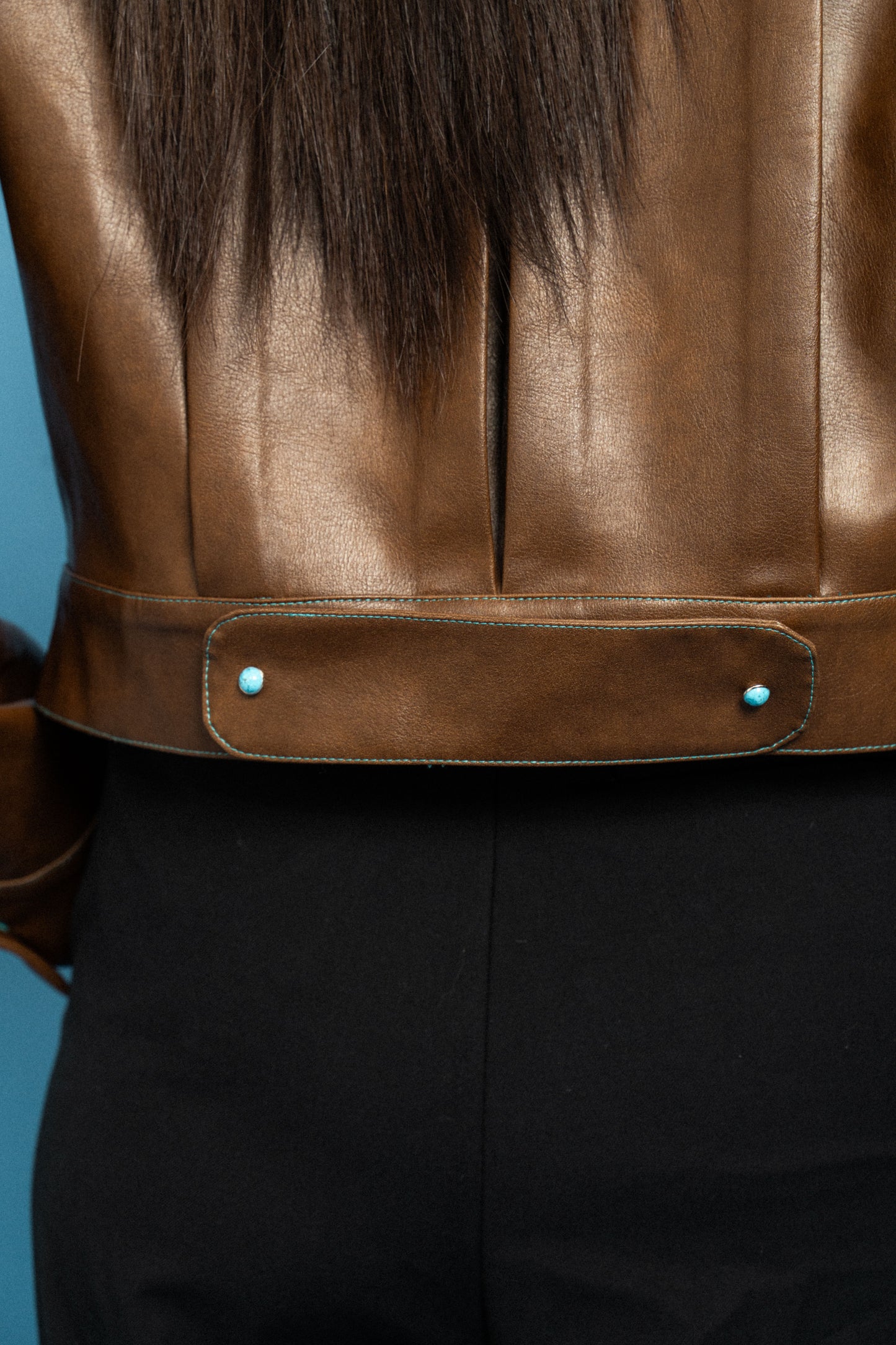 Cropped leather jacket