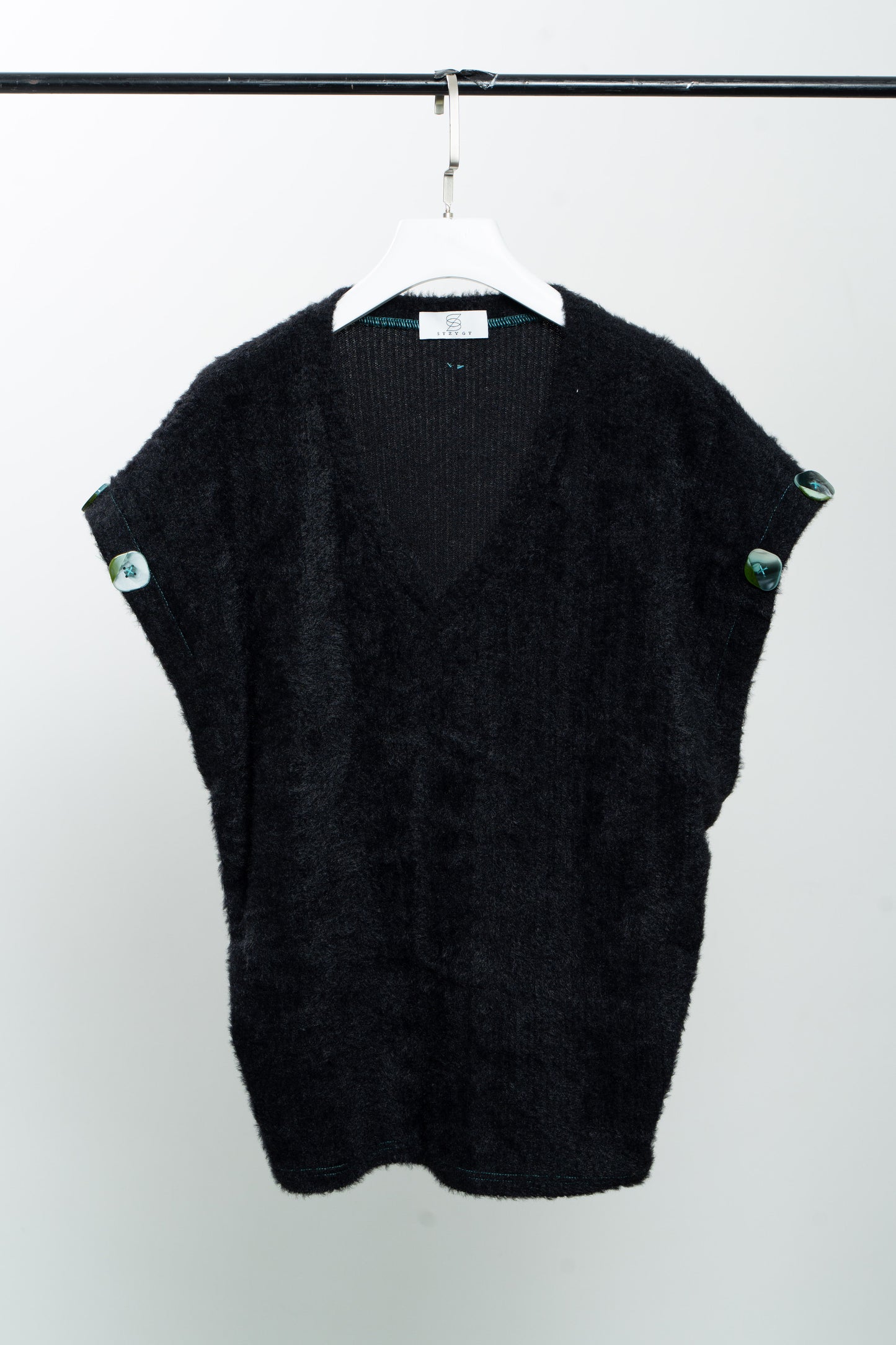 Black Stretch sleeveless jumper