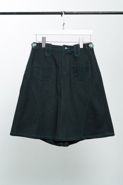 Dark Green Vintage cut skirt