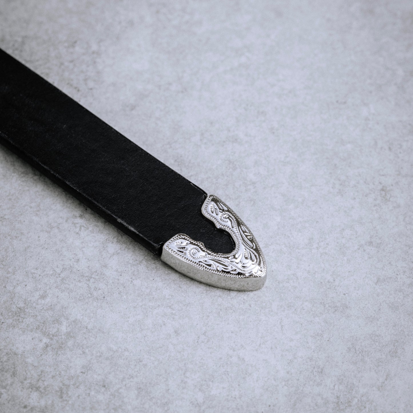 Silver leather belt