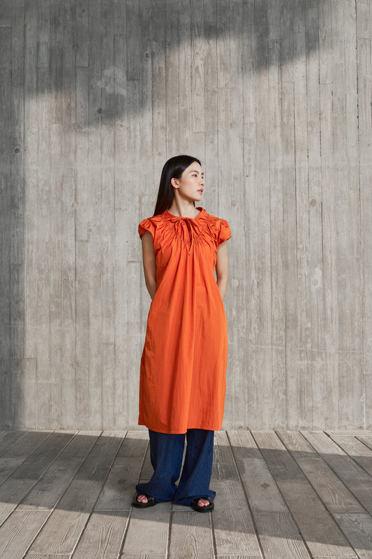 Orange drawstring dress