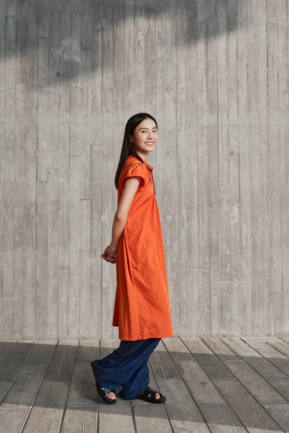 Orange drawstring dress