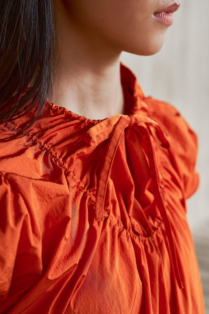 Orange drawstring dress