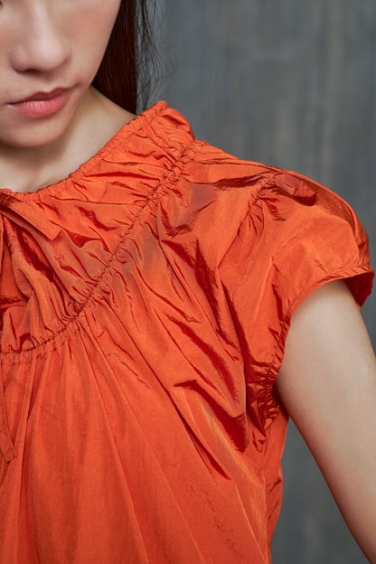 Orange drawstring dress