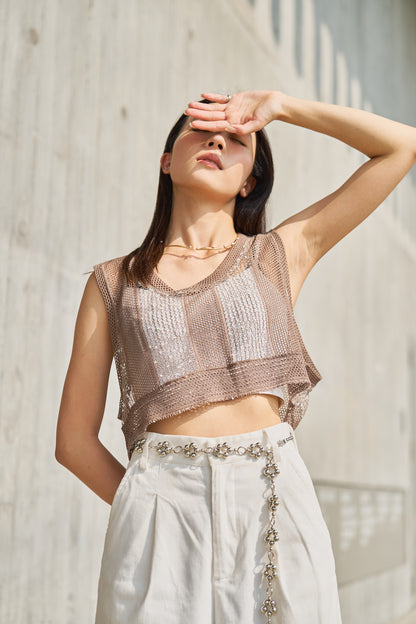 Mesh cropped top