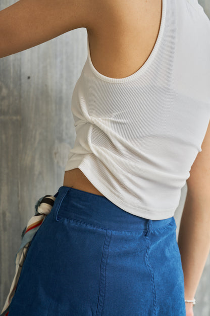 White Double Twist sleeveless top