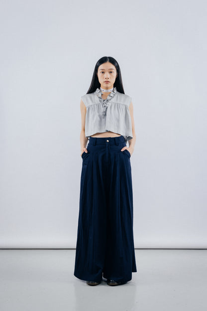 Dark Blue Super flared leg trousers