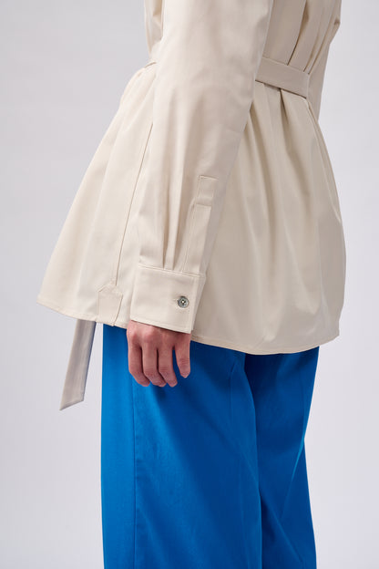 Cream Belted shirt