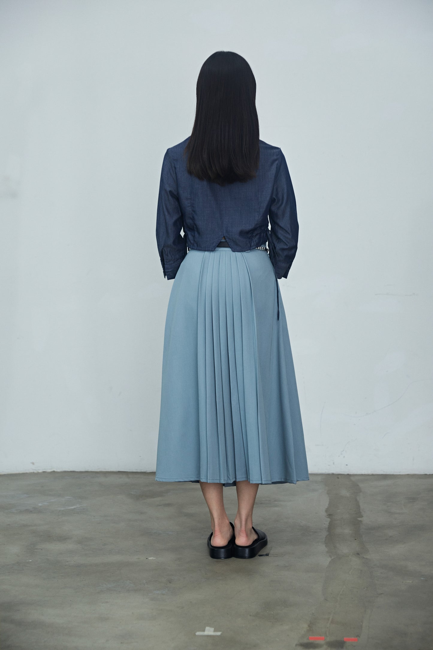 Powder Blue Small Pleated Skirts