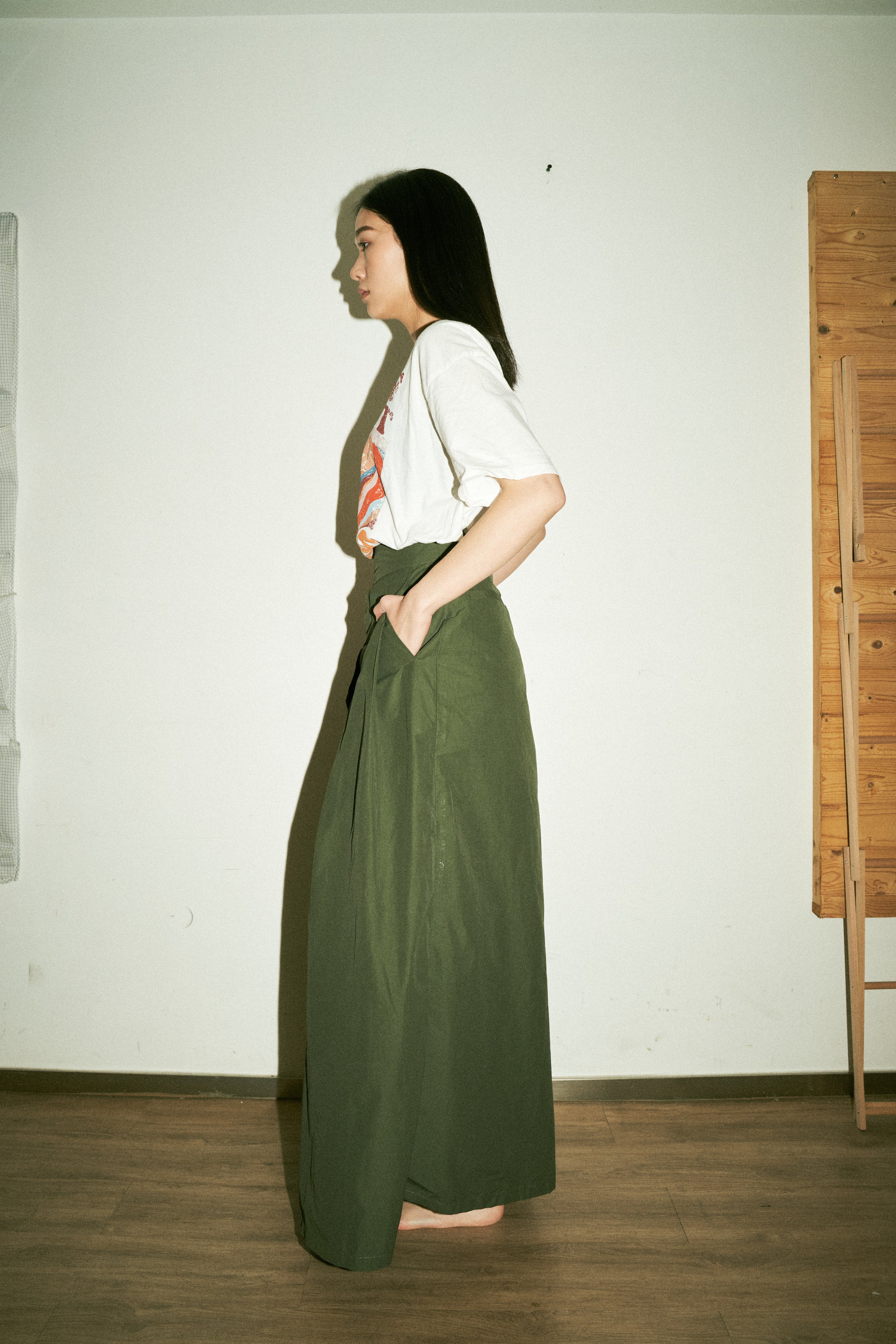 Green trench kendo pants