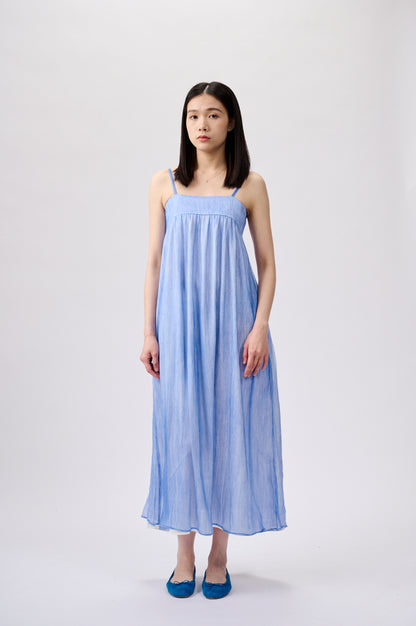 Blue silk camisole dress