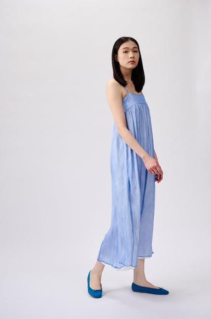 Blue silk camisole dress