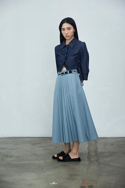 Powder Blue Small Pleated Skirts